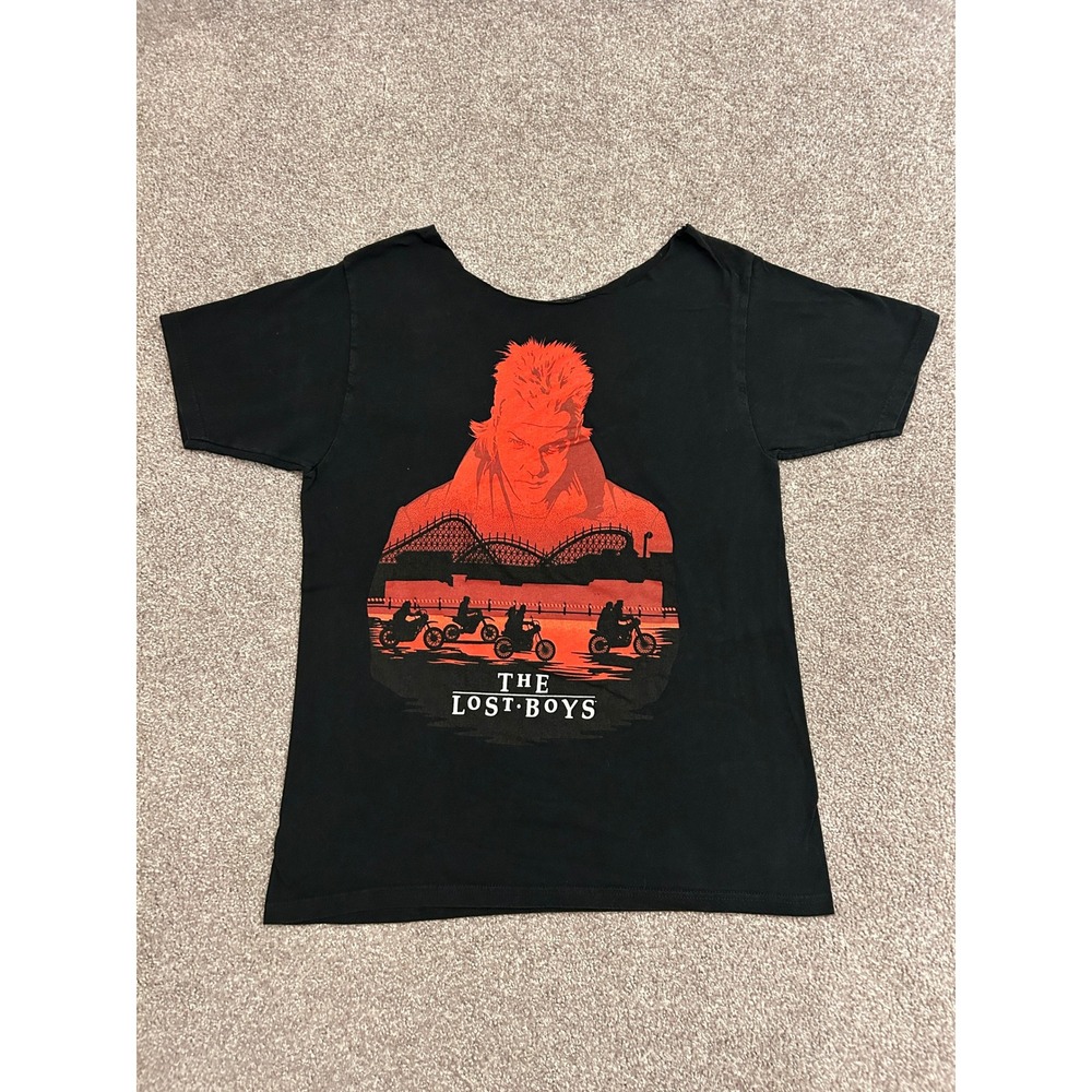 The Lost Boys Graphic Tee Mens Small Black Good DIY Cut Neck 80s Horror Movie